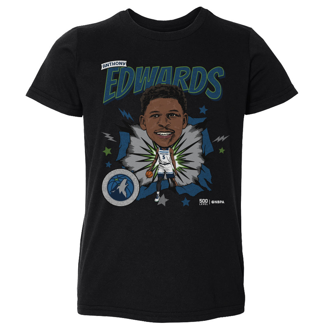 Anthony Edwards Minnesota Timberwolves Caricature Retro WHT