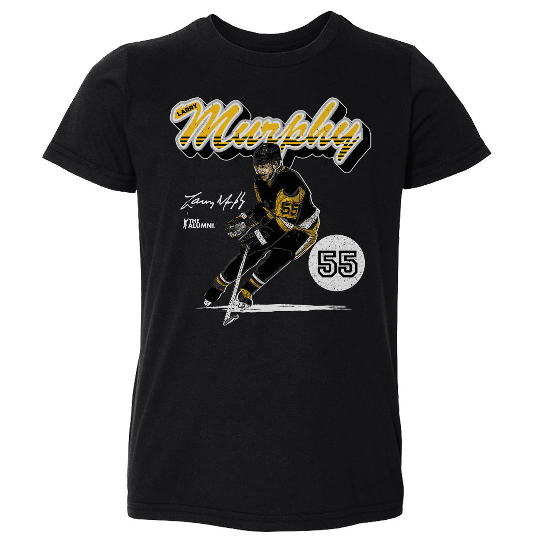Larry Murphy Pittsburgh Retro Script WHT