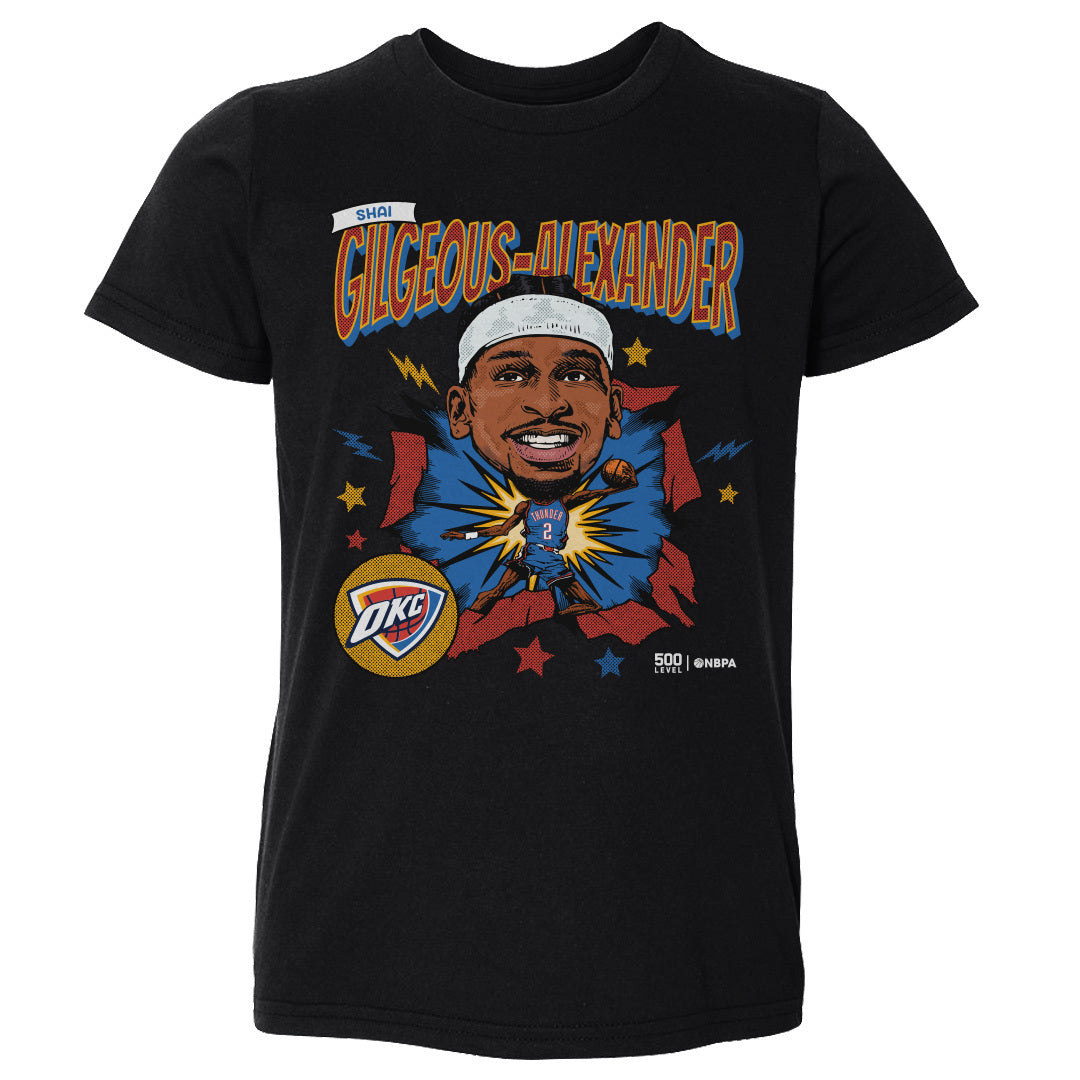 Shai Gilgeous-Alexander Oklahoma City Thunder Caricature Retro WHT