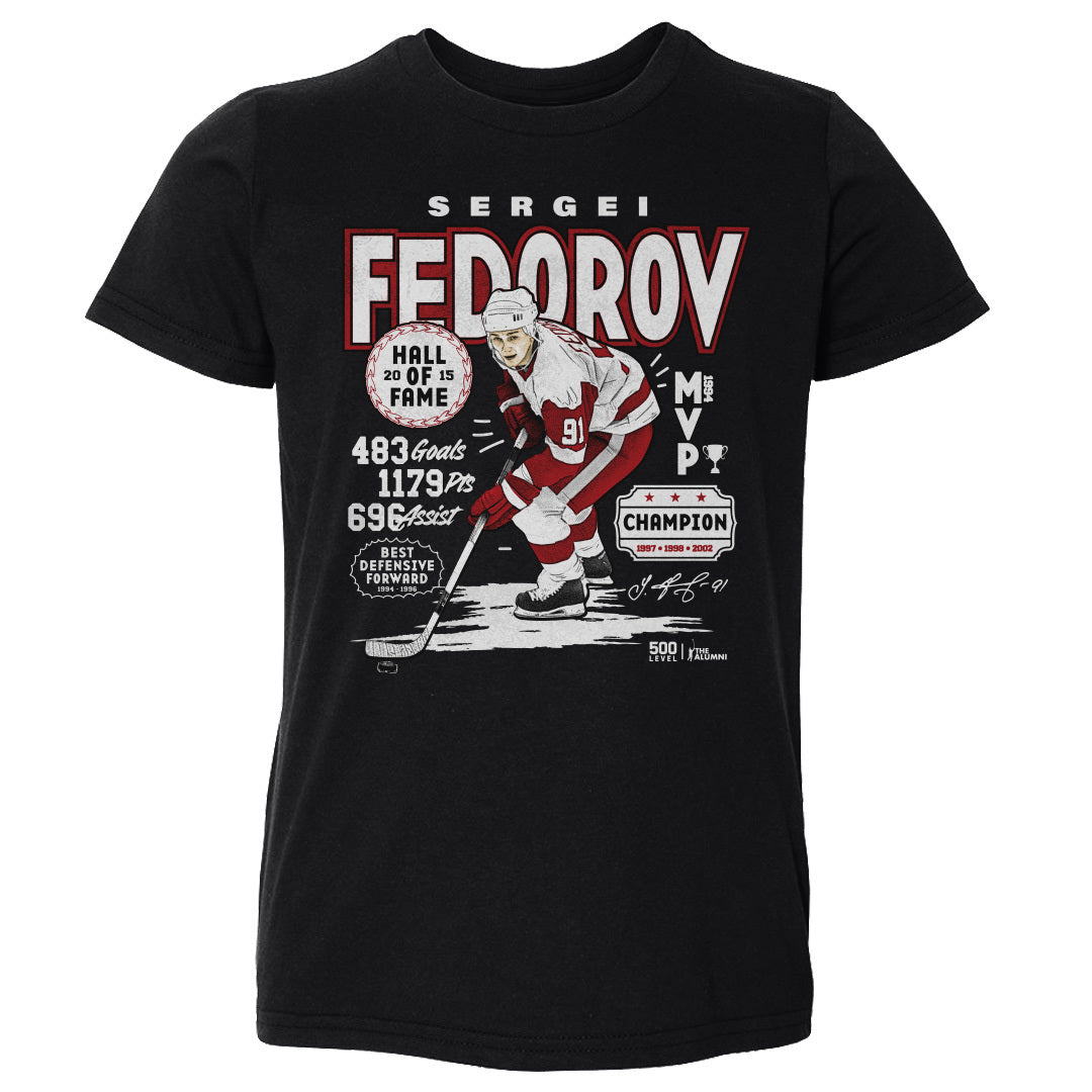 Sergei Fedorov Detroit Vintage Stats WHT