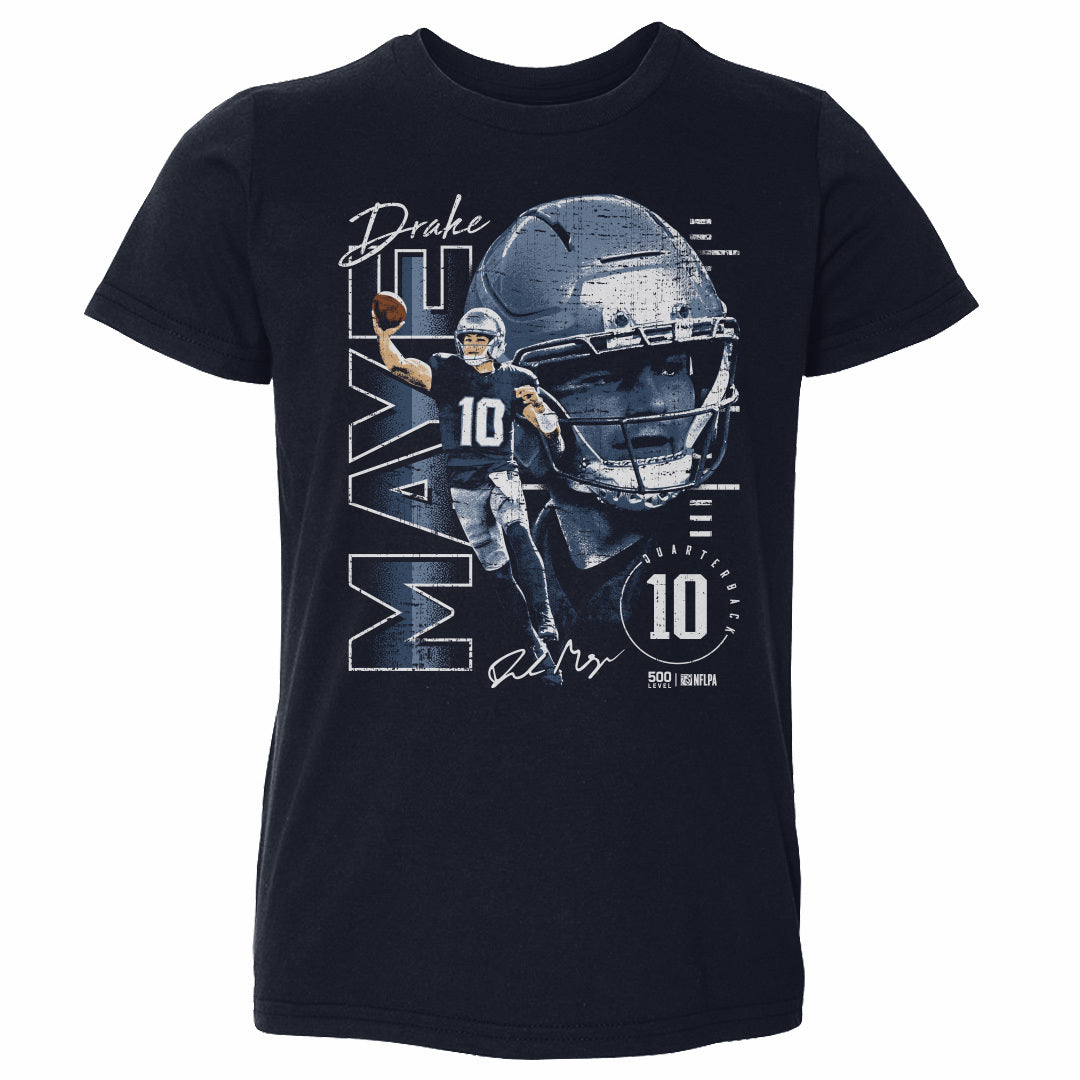 Drake Maye New England Vertical Name WHT