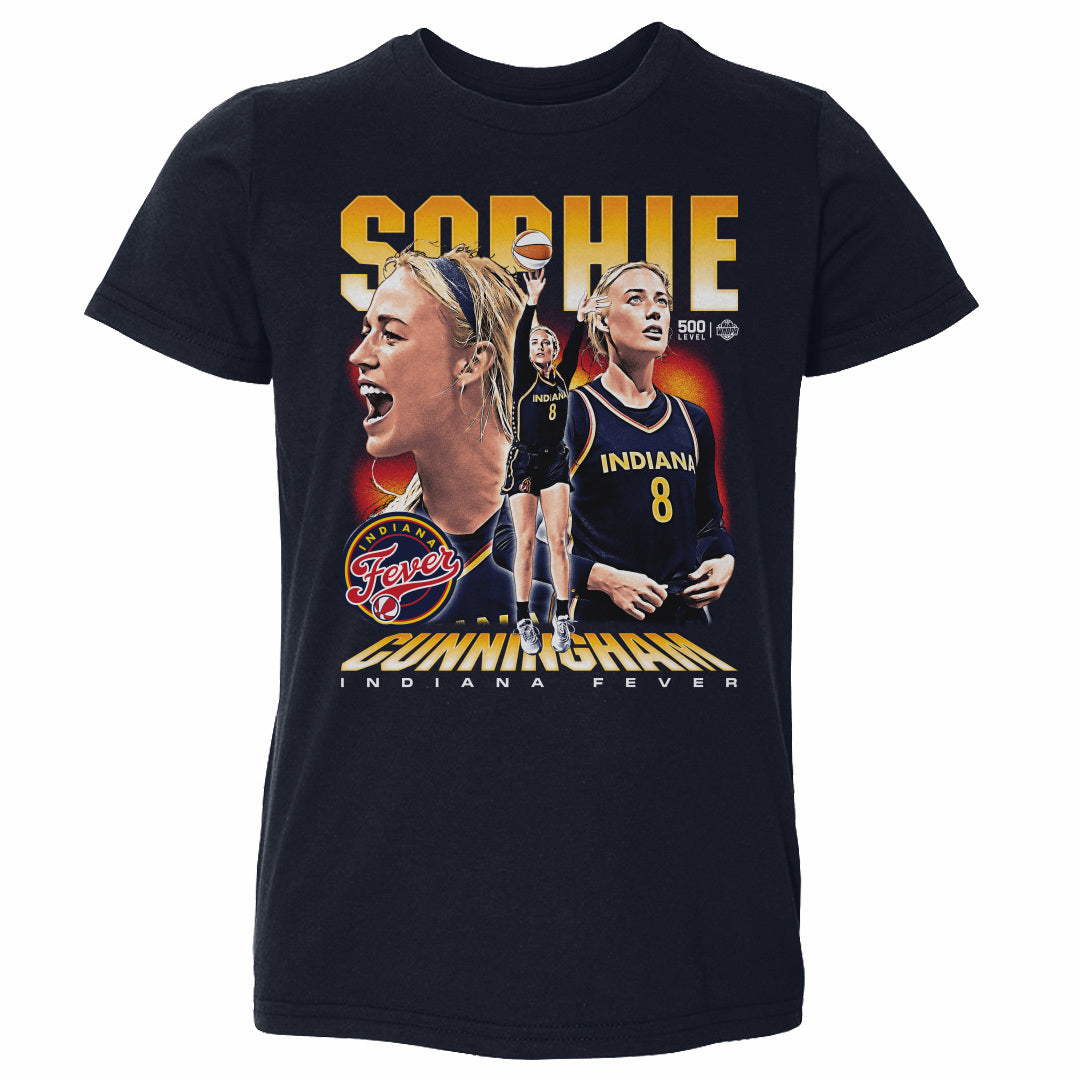 Sophie Cunningham Indiana Fever Vintage WHT Kids Toddler T Shirt 500 Level Officially Licensed Fan Gear