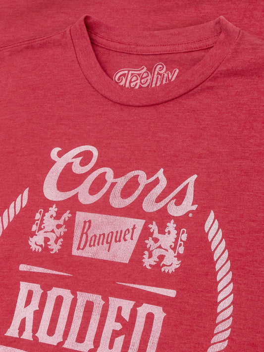 Coors Banquet Rodeo Bull Logo Mens T Shirt Red