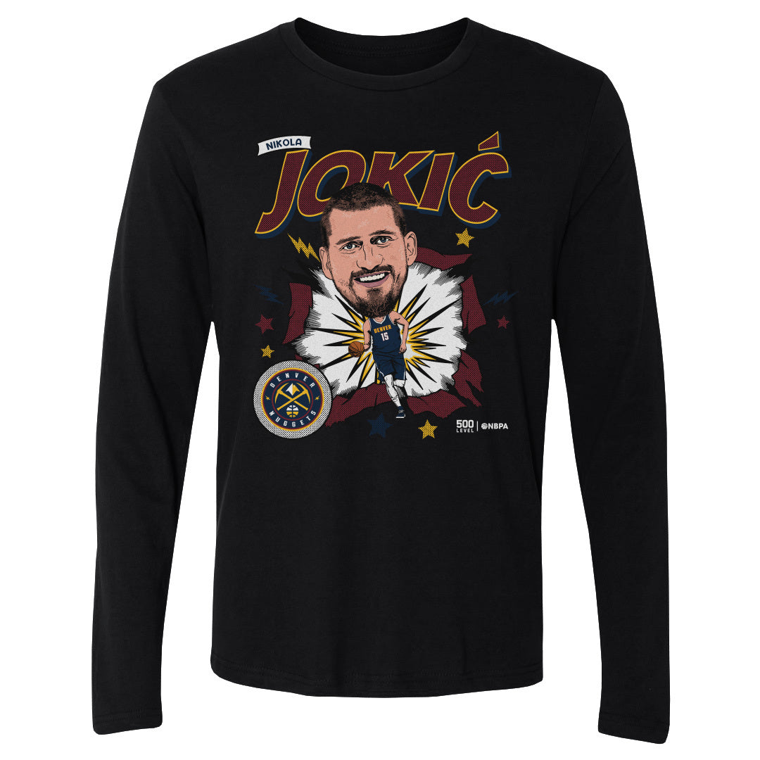 Nikola Jokic Denver Nuggets Caricature Retro WHT