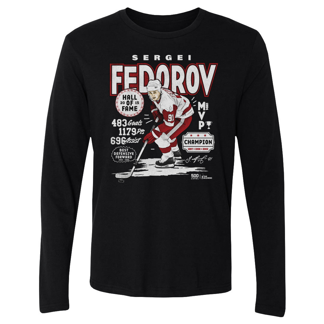 Sergei Fedorov Detroit Vintage Stats WHT