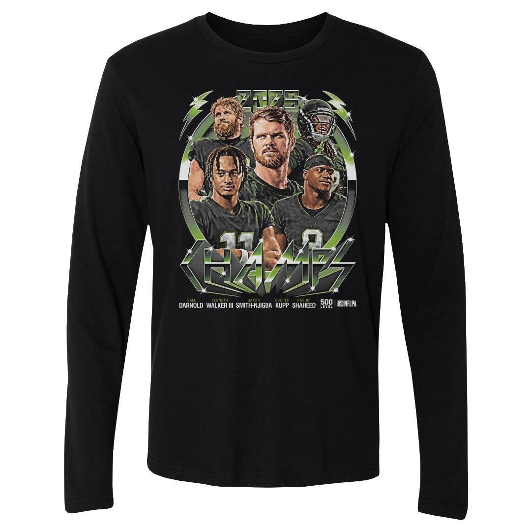 Seattle Football 2025 Champs Vintage Neon WHT