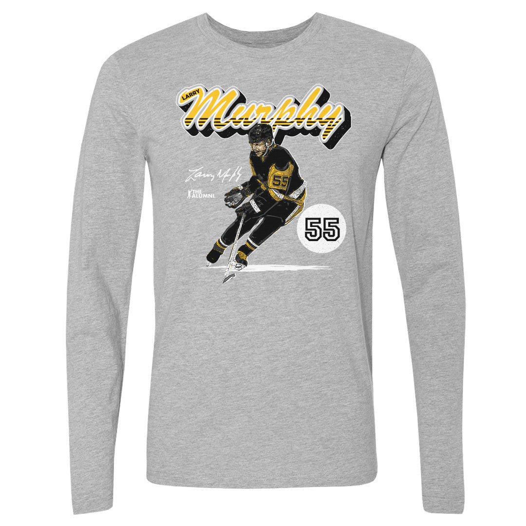 Larry Murphy Pittsburgh Retro Script WHT