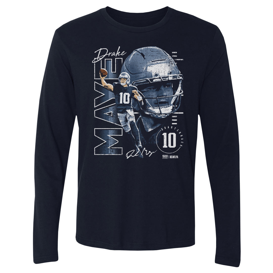 Drake Maye New England Vertical Name WHT
