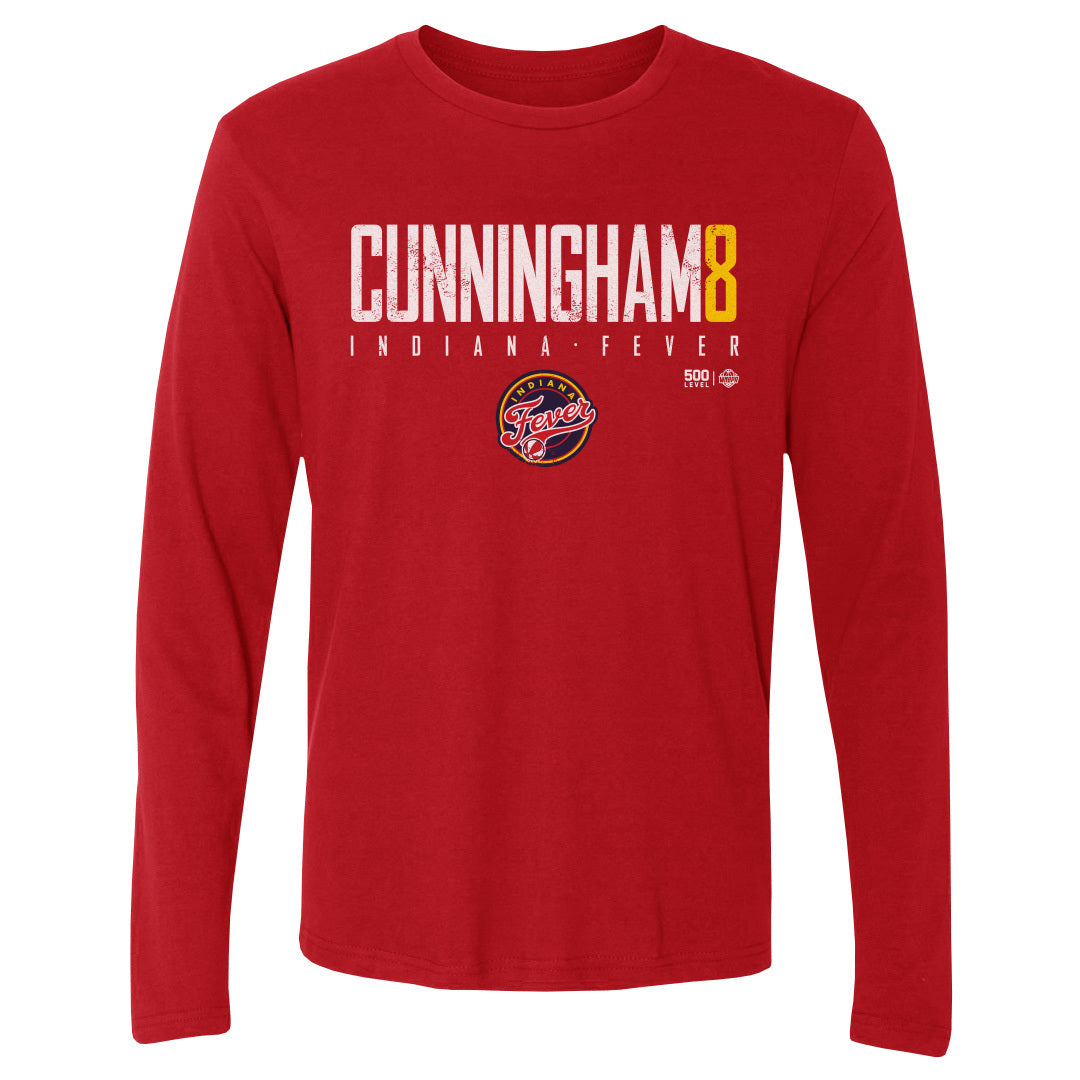 Sophie Cunningham Indiana Fever Elite WHT Mens Long Sleeve T Shirt 500 Level Officially Licensed Fan Gear