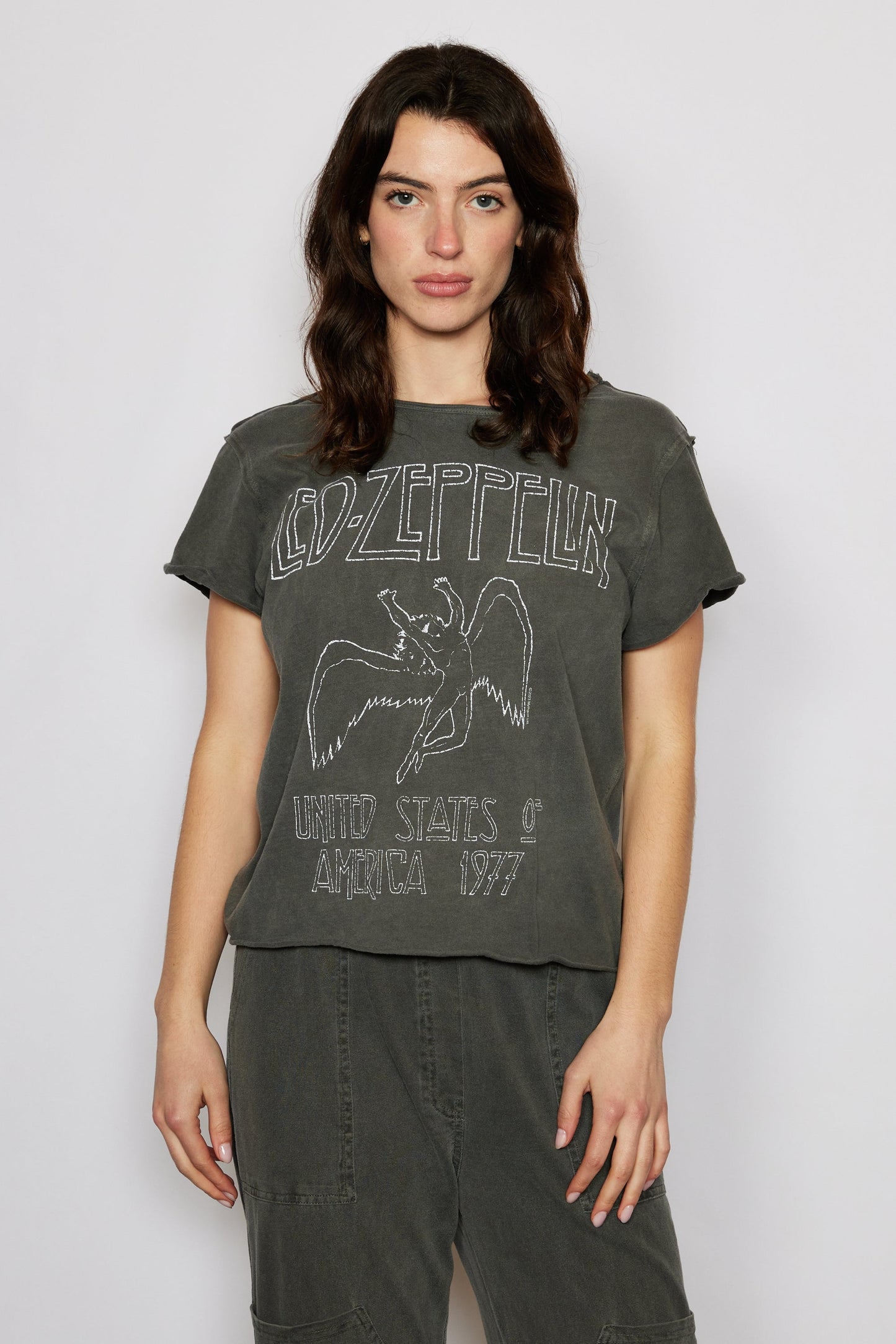 Led Zeppelin USA '77 Tour Tee Womens T Shirt Vintage Black