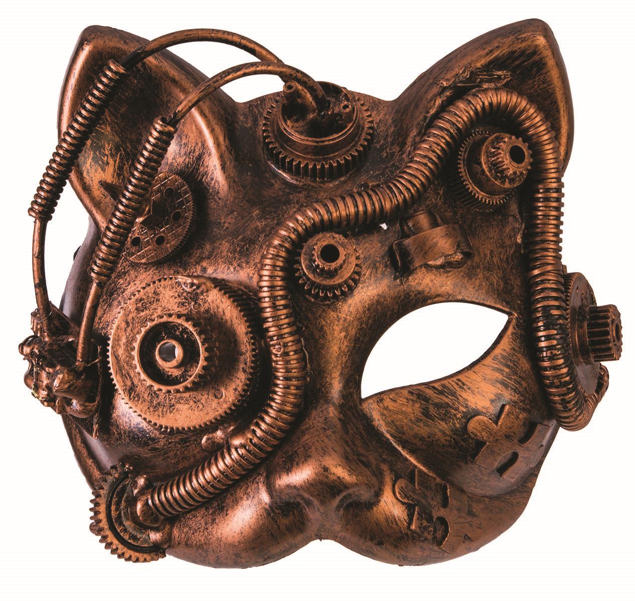 Steampunk Venetian Bronze Cat Eye Mask