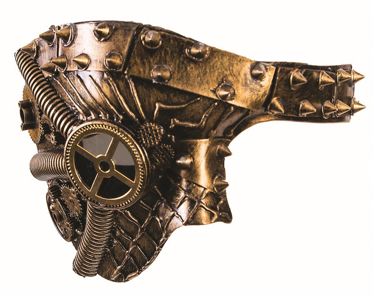 Phantom Steampunk Gold Spiked Venetian Mask