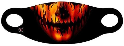 Reusable Halloween Face Cover Evil Pumpkin Design Orange Face Mask