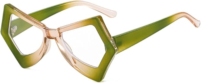 Vintage Polygon Irregular Cat Eye Adult Clear Blue Light Blocking Glasses