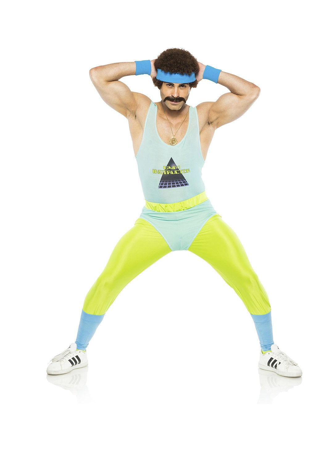 Aerobics Workout Gym Instructor Leotard Mr Energizer Costume Size L/XL