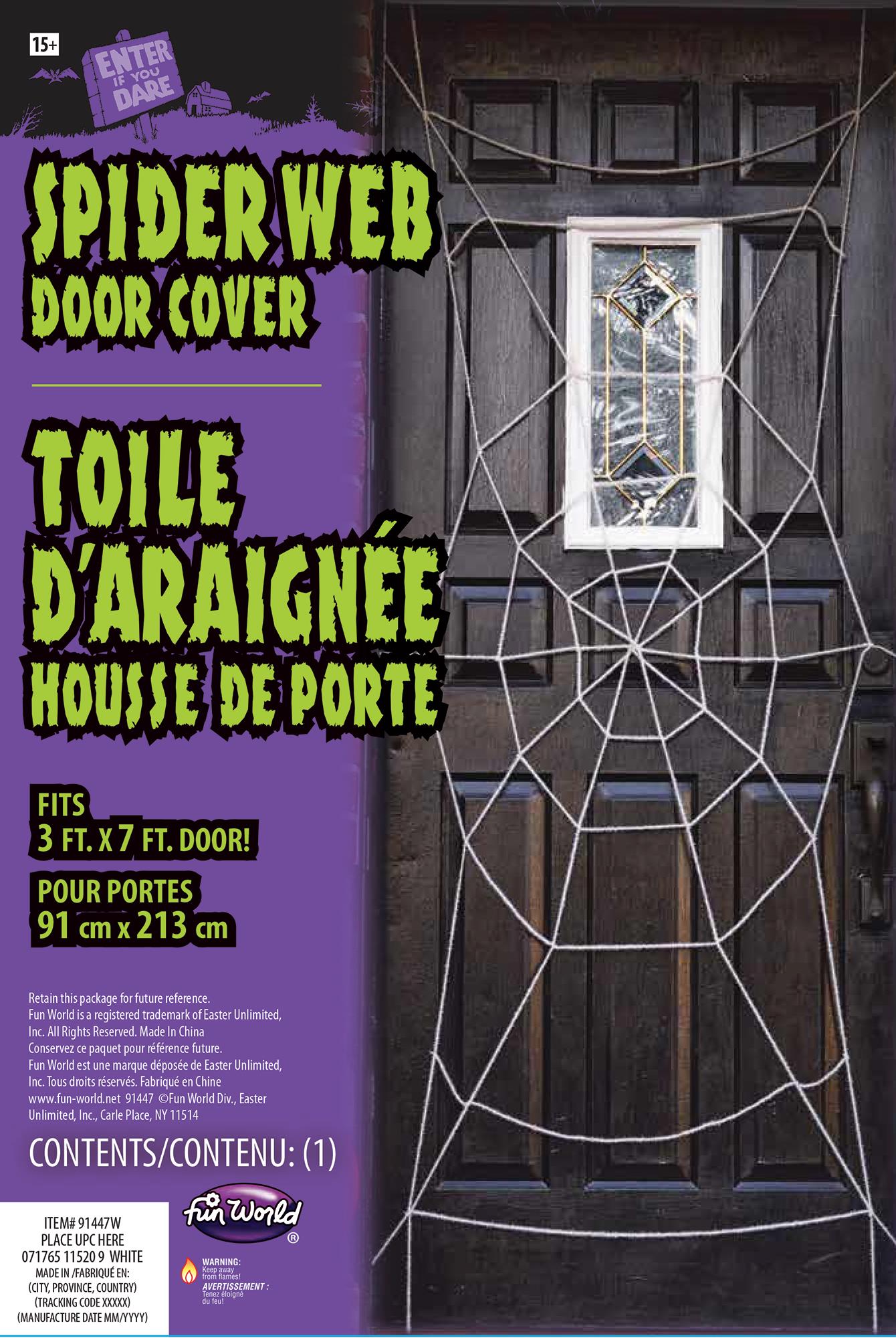 7 Foot Black Spiderweb Door Rope Halloween Decoration