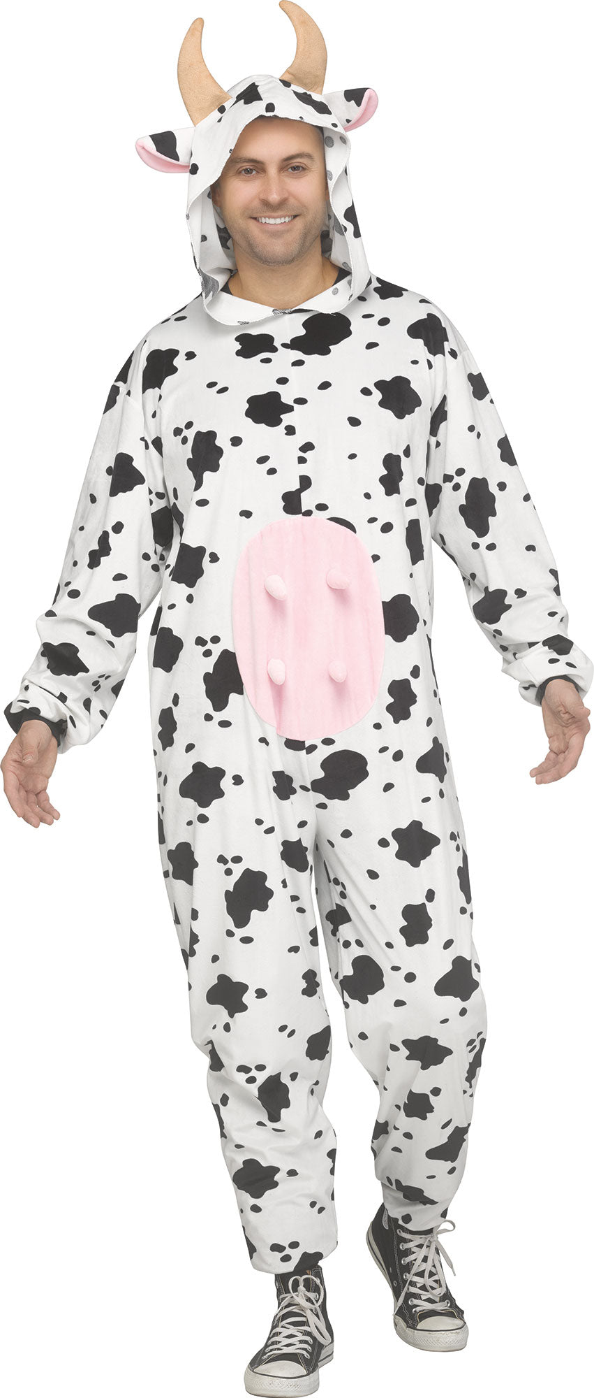 E-Z Cow Jumpsuit with Hood Adult Costume Large