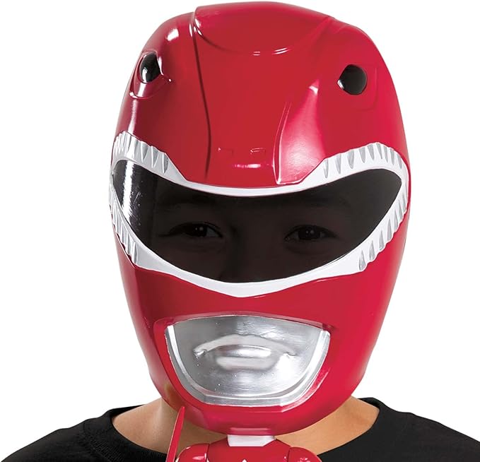 Red Mighty Morphin Power Rangers Mega Child Mask With Moving Parts