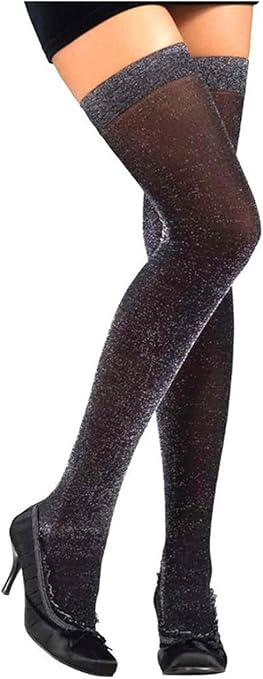 Black/Silver Glitter Thigh High Costume
