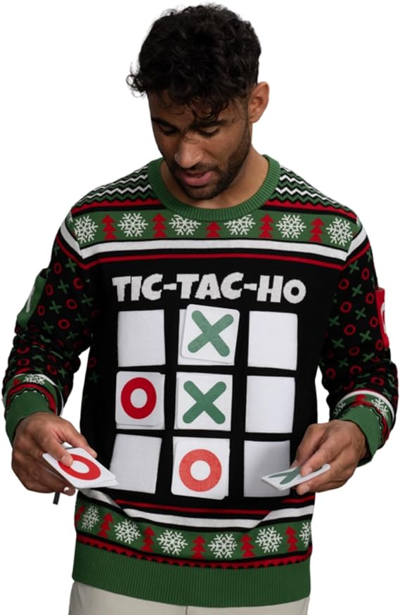 Tic Tac Ho Festive Holiday Party Game Wear Sweater