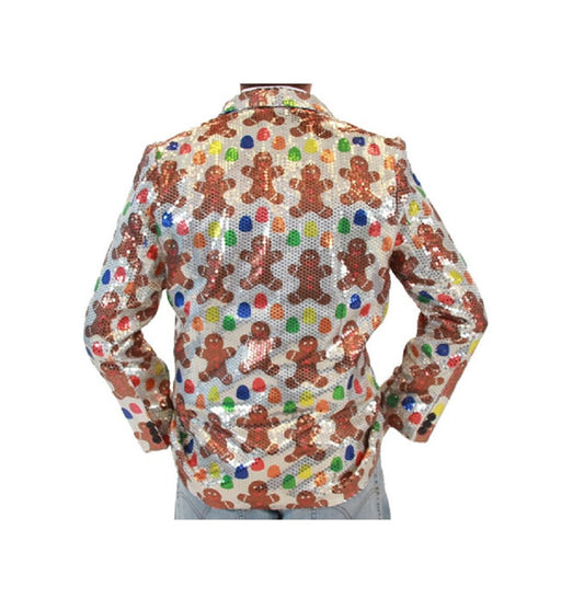 Sequin Gingerbread Man Blazer Jacket
