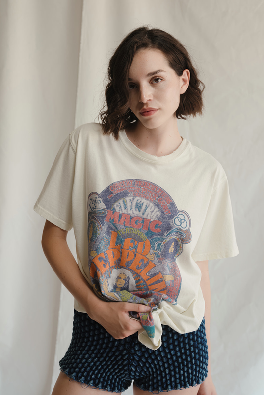 Led Zeppelin Empire Pool Tee Womens T Shirt Vintage White