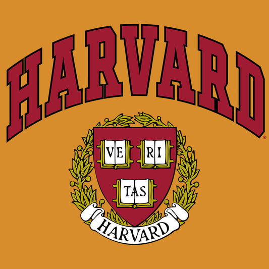 Harvard Veritas Shield College Mens T Shirt Mustard Yellow