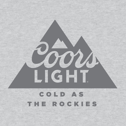 Coors Light Beer Cold as the Rockies Mountain Logo Mens T Shirt Athletic Heather Gray