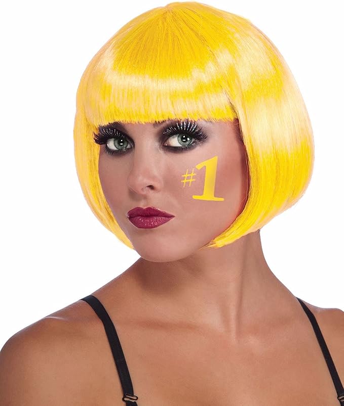 Neon Yellow Bob Wig Short Wig with Bangs