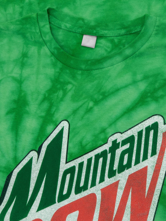 Mountain Dew Logo Tie Dye Mens T Shirt Spider Kelly Green