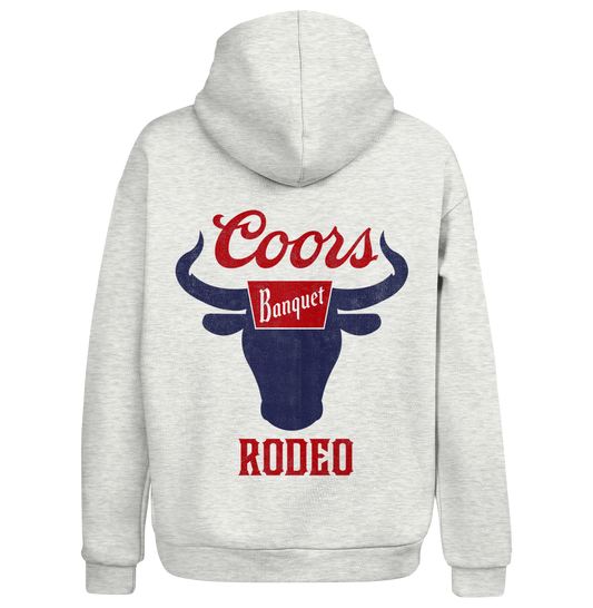 Coors Banquet Rodeo Hooded Sweatshirt Hoodie Gray