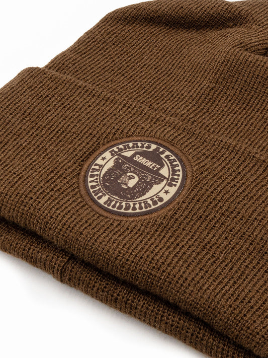 Smokey Bear Always Be Careful Prevent Wildfires Beanie Hat Brown