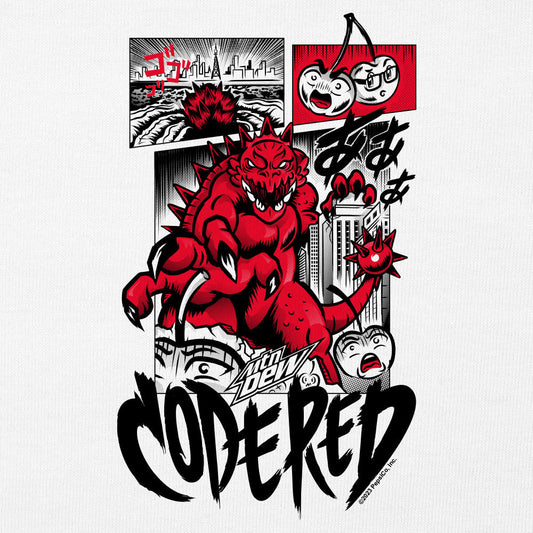 Mtn Dew Code Red Comic Book Mens T Shirt White