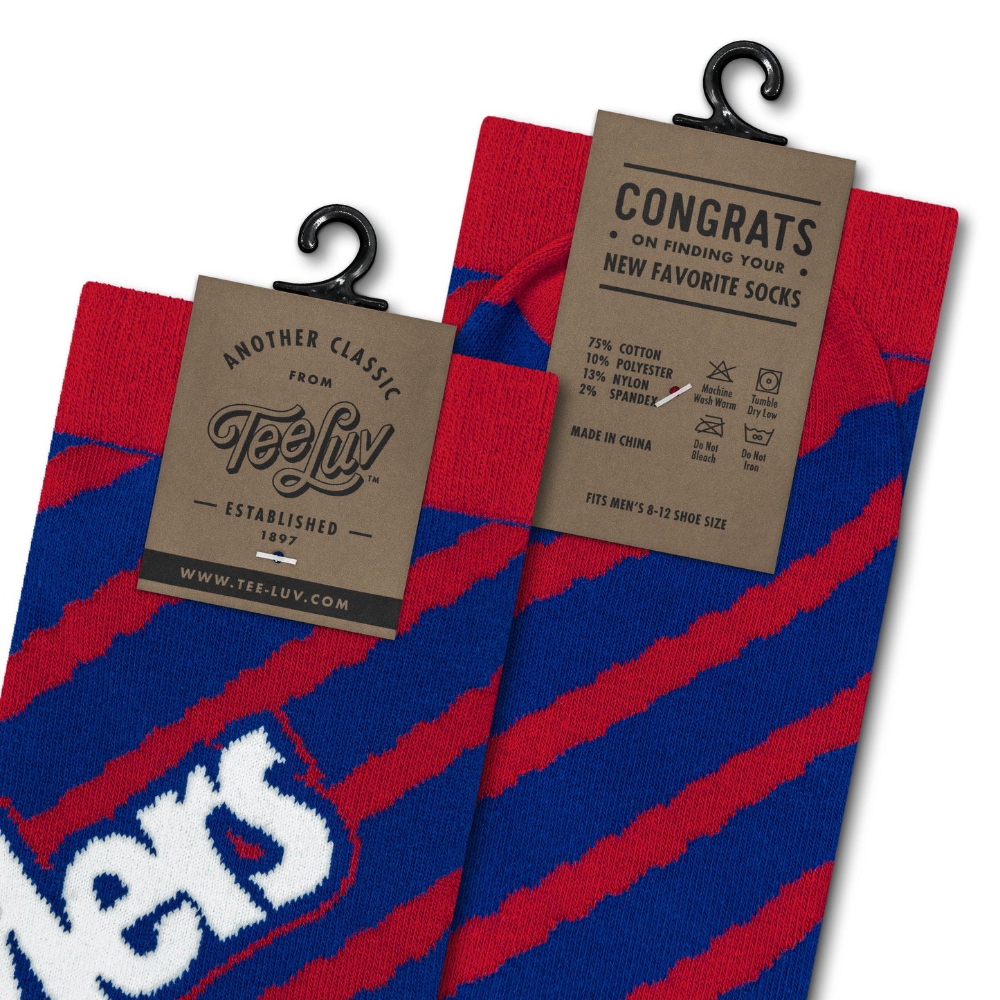 Twizzlers Retro Candy Logo Striped Crew Socks Red/Blue