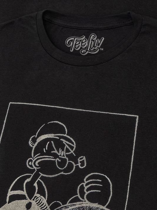 Popeye The Sailor Man Salty Mens T Shirt Black
