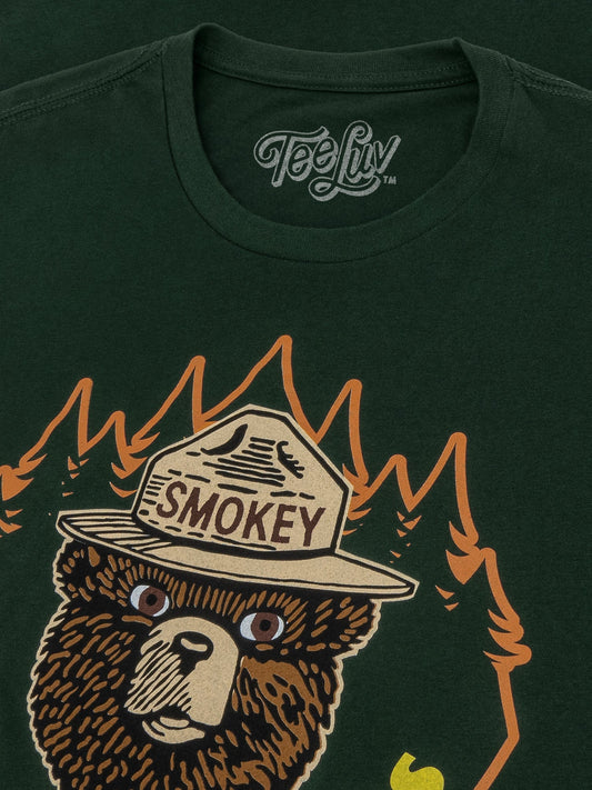 Smokey Bear Keep It Green Prevent Wildfires Mens T Shirt Forest Green