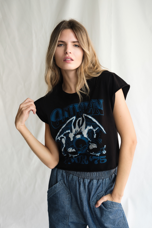 Queen Tour of 75 Top Womens T Shirt Black
