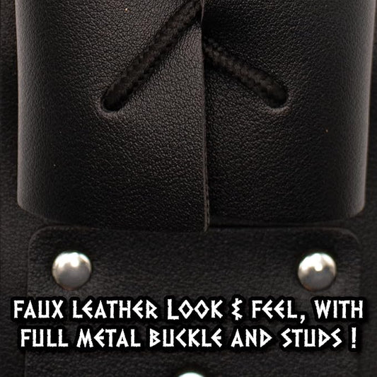 Celtic Sword Back Sling Faux Leather Holster Viking Knight Medieval Costume Accessory