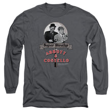 Load image into Gallery viewer, Abbott & Costello Super Sleuths Mens Long Sleeve Shirt Charcoal