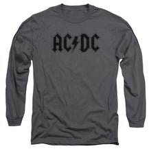 Load image into Gallery viewer, AC/DC Worn Logo Mens Long Sleeve Shirt Charcoal