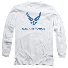 Load image into Gallery viewer, Air Force Distressed Logo Mens Long Sleeve Shirt White