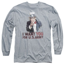 Load image into Gallery viewer, Army I Want You Mens Long Sleeve Shirt Athletic Heather