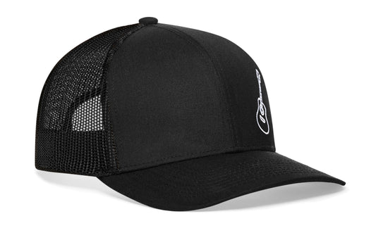 Acoustic Guitar Trucker Haka Hat Black Guitar Snapback