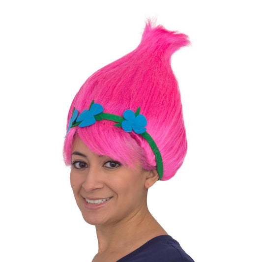 Princess Troll Movie Pink Adult Deluxe Halloween Costume Cosplay Wig