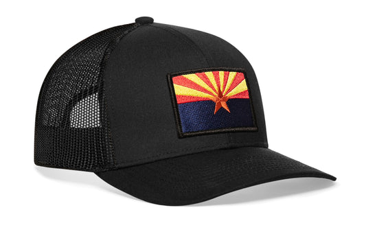 Arizona Flag Trucker Haka Hat Black CA Snapback