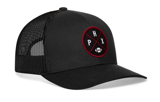 Arizona Trucker Haka Hat Black PHX X Football Snapback
