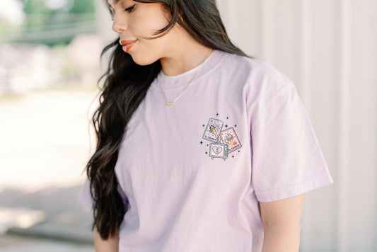 Raised on Telenovelas Y Loteria Graphic Tee Womens T Shirt Purple