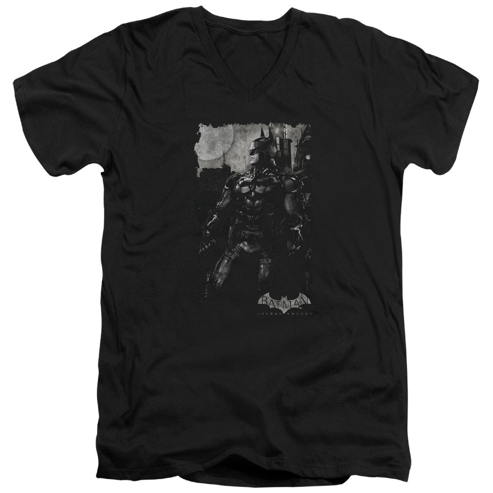 Batman Arkham Knight Bat Brood Mens Slim Fit V Neck T Shirt Black