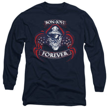 Load image into Gallery viewer, Bon Jovi Forever Skull Mens Long Sleeve Shirt Navy Officially Licensed