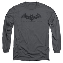 Load image into Gallery viewer, Batman Arkham Origins Crackle Logo Mens Long Sleeve Shirt Charcoal